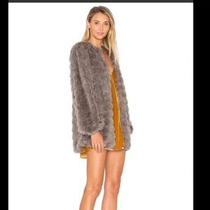 Tularosa Ricci Faux Fur Jacket in Grey